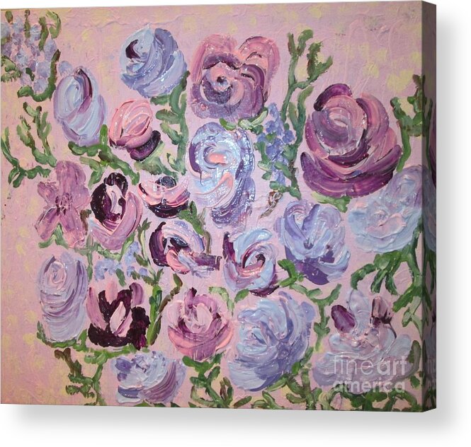 Flowers Acrylic Print featuring the painting Tapestry 1 by Jennylynd James