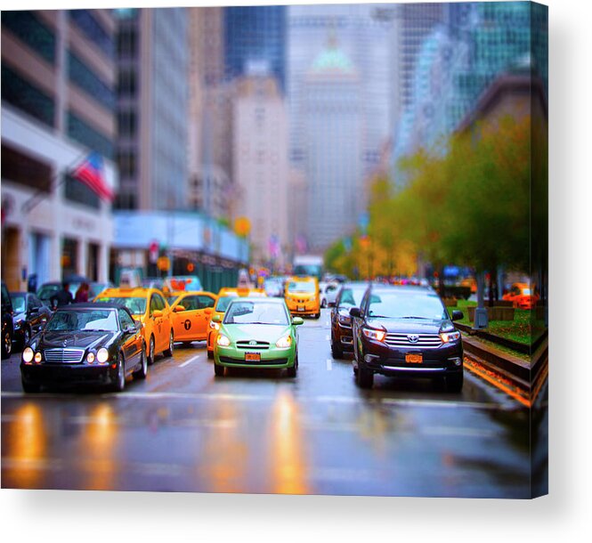 New York City Acrylic Print featuring the photograph Taxi by Mark Andrew Thomas