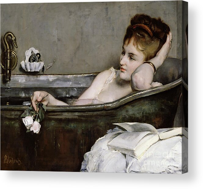 Alfred George Stevens Acrylic Print featuring the painting The Bath by Alfred George Stevens