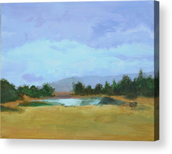 Landscape Acrylic Print featuring the painting The Big Thaw by Mary Chant
