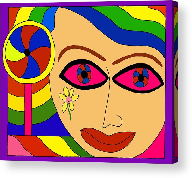 Psychedelic Art Acrylic Print featuring the digital art The Camera Eye by Laura Smith