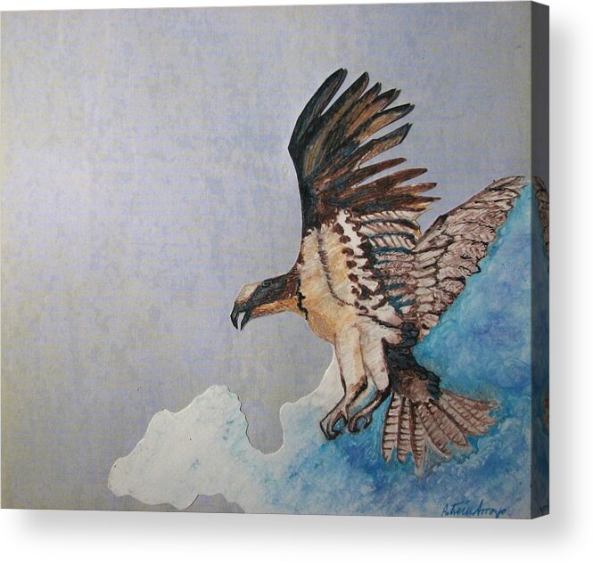 Birds Acrylic Print featuring the painting The Cloud Surfer by Patricia Arroyo