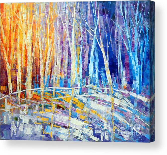 Abstract Landscape Acrylic Print featuring the painting The Color of Snow by Tatiana Iliina