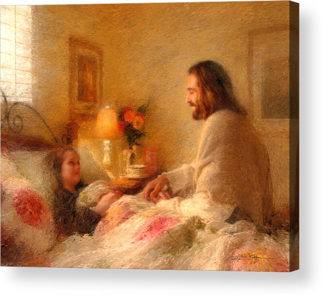 Jesus Acrylic Print featuring the painting The Comforter by Greg Olsen