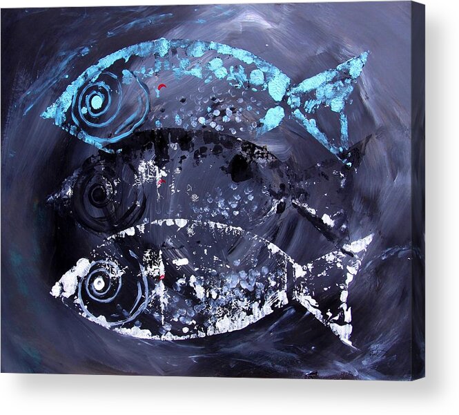 Fish Acrylic Print featuring the painting The End of This is Near by J Vincent Scarpace