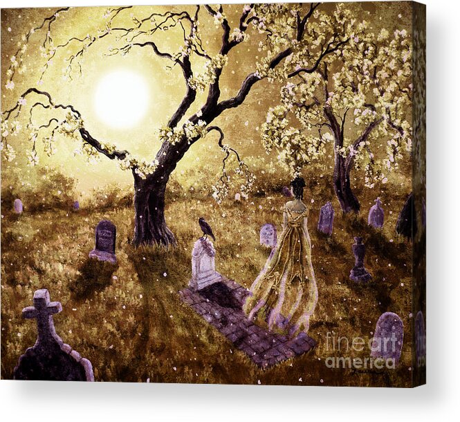 Grunge Acrylic Print featuring the digital art The Fading Memory of Lenore by Laura Iverson