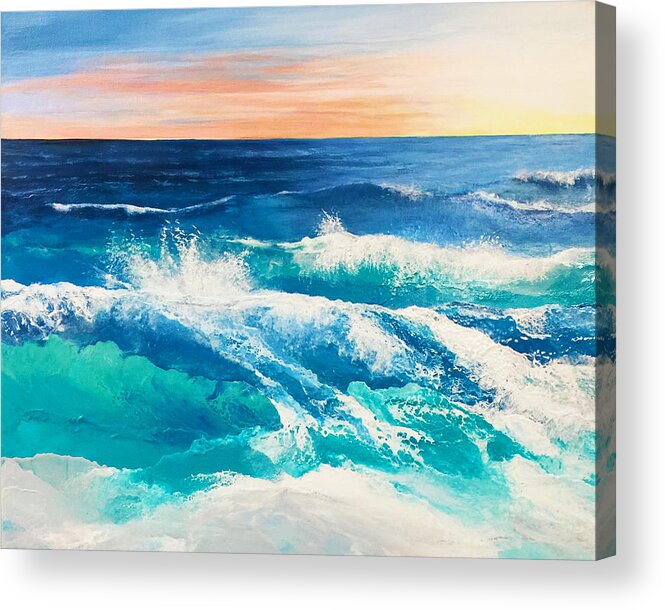 Ocean Acrylic Print featuring the painting The Farthest Oceans by Linda Bailey