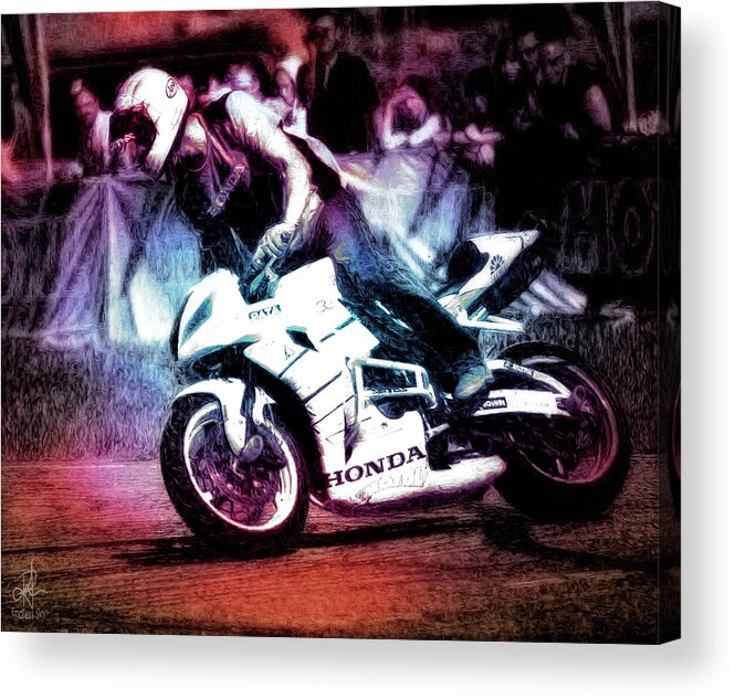 Racing Acrylic Print featuring the photograph The Final Lap by Pennie McCracken