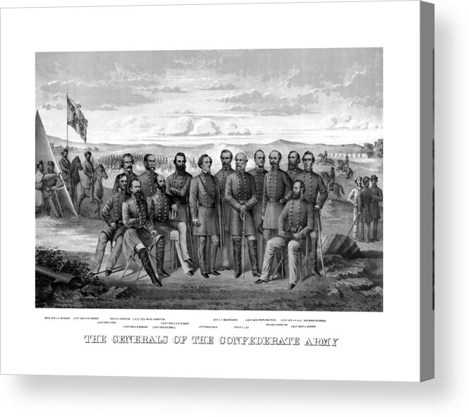 Civil War Acrylic Print featuring the mixed media The Generals Of The Confederate Army by War Is Hell Store