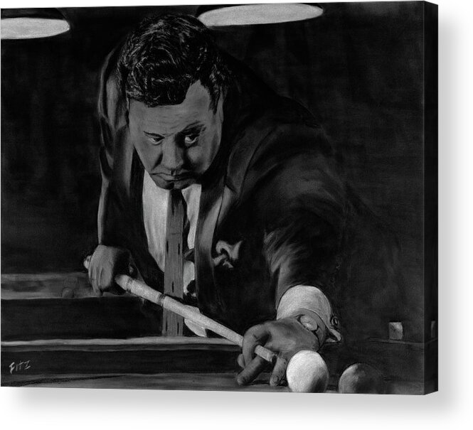Jackie Gleason Acrylic Print featuring the drawing The Hustler by Rick Fitzsimons