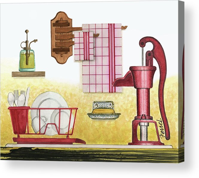 Scenes Acrylic Print featuring the painting The Kitchen Sink by Ferrel Cordle