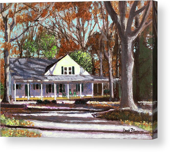 Hurdle Mills Nc Acrylic Print featuring the painting The Little River Farm by David Zimmerman