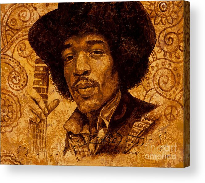 Jimi Hendrix Acrylic Print featuring the painting The Magician by Igor Postash