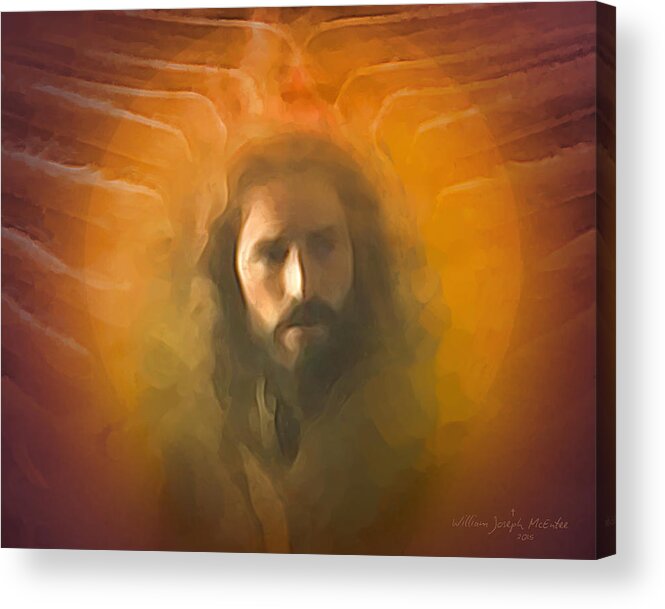 Jesus Acrylic Print featuring the painting The Messiah by Bill McEntee