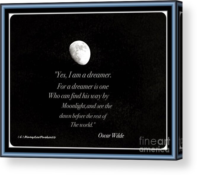 The Moon Acrylic Print featuring the digital art The Moon by MaryLee Parker
