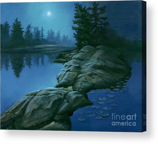 Moon Acrylic Print featuring the painting The Moonlight Hour by Michael Swanson