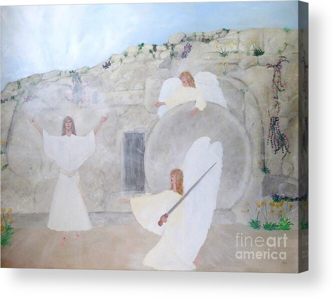 The Resurrection Of Jesus Christ Acrylic Print featuring the painting The Resurrection by Karen Jane Jones