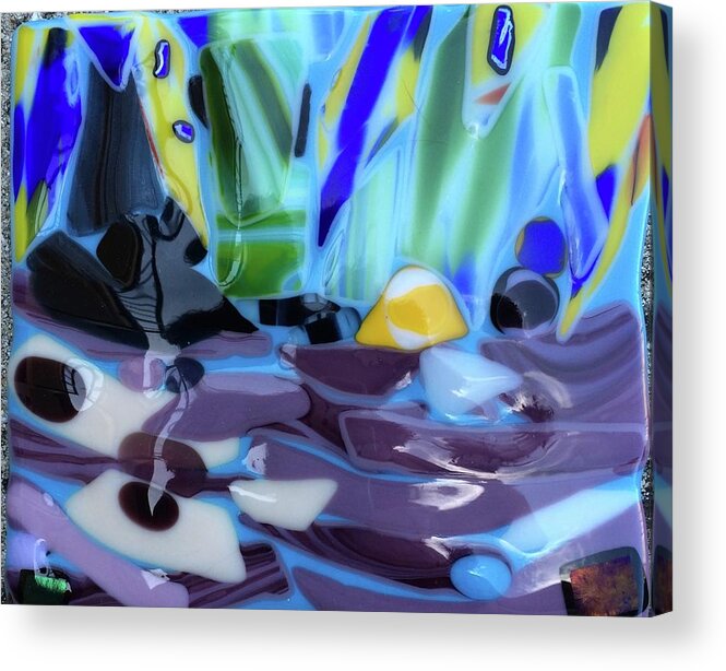 Glass Acrylic Print featuring the glass art The River by Suzanne Udell Levinger