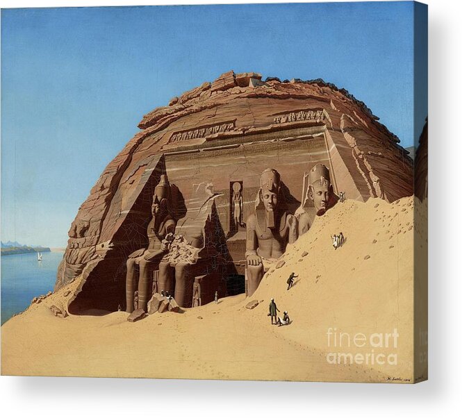 Hubert Sattler Acrylic Print featuring the painting The Rock Temple of Abusimbel by MotionAge Designs