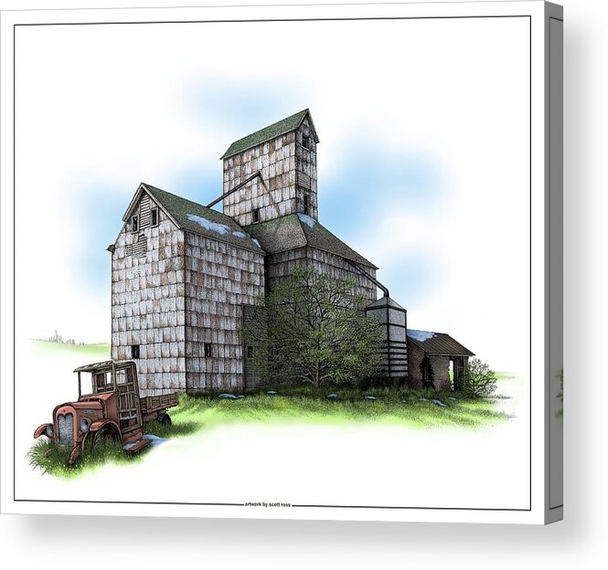 History Acrylic Print featuring the digital art The Ross Elevator Spring by Scott Ross