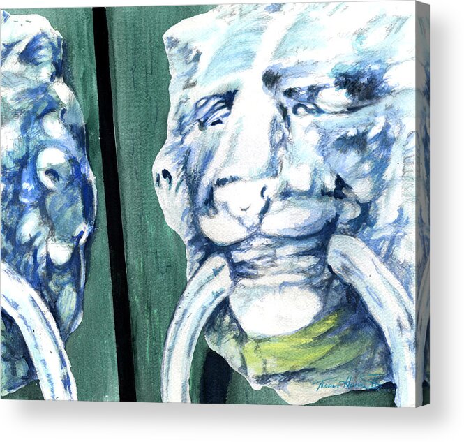 Door Knockers Acrylic Print featuring the painting The Sentinels by Thomas Hamm