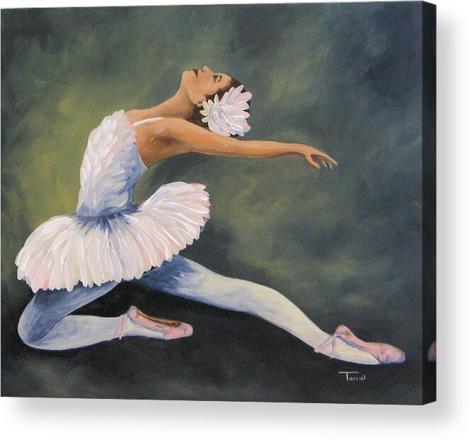 Ballerina Acrylic Print featuring the painting The Swan IV by Torrie Smiley