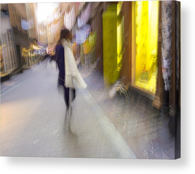Impressionist Acrylic Print featuring the photograph The White Scarf by Alex Lapidus