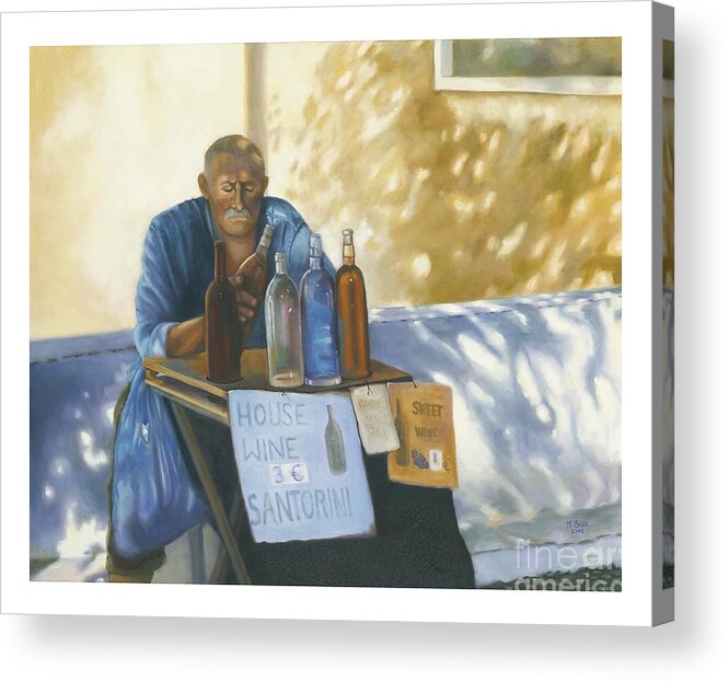 Portrait Acrylic Print featuring the painting The Wineseller by Marlene Book