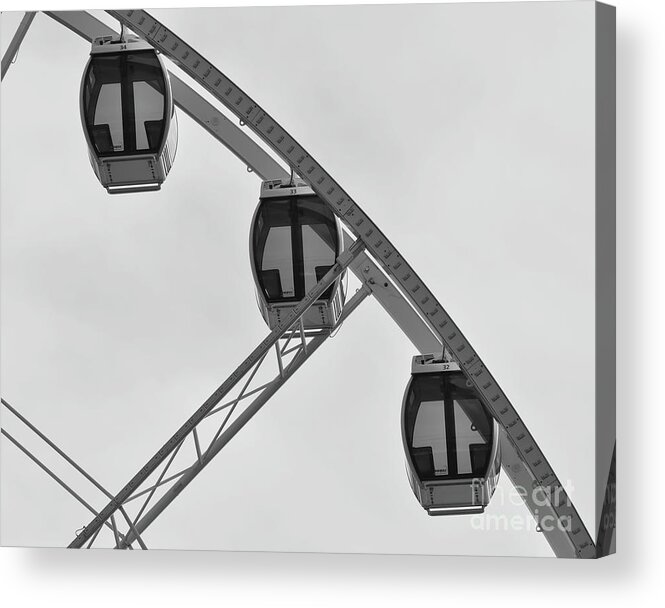 Ferris-wheel Acrylic Print featuring the photograph Three Gondolas by Kirt Tisdale