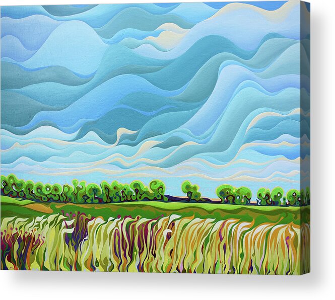 Landscape Acrylic Print featuring the painting Thunder Sky by Amy Ferrari