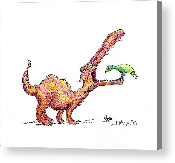 Whimsies Acrylic Print featuring the drawing Toothache by Mark Johnson
