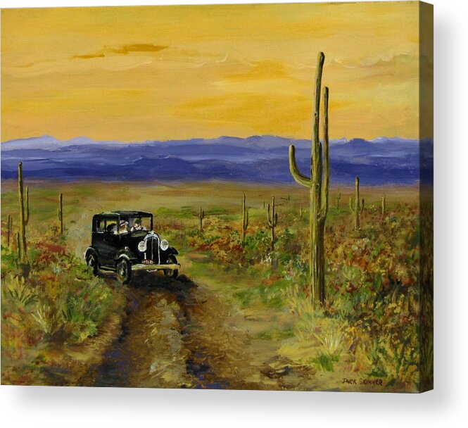 Desert Acrylic Print featuring the painting Touring Arizona by Jack Skinner