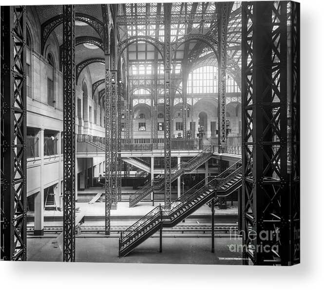 Penn Acrylic Print featuring the photograph Track level and concourses Pennsylvania Station New York by Russell Brown