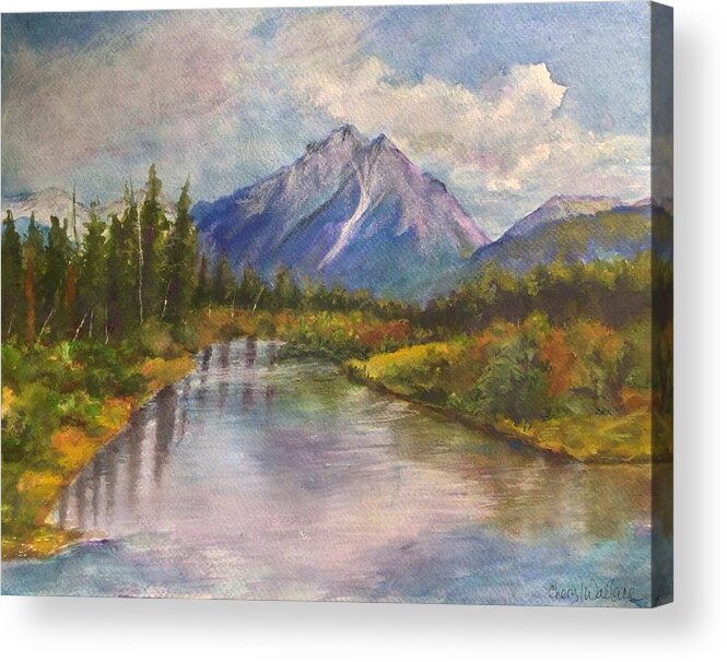 Alaska Acrylic Print featuring the painting Train Ride to Anchorage by Cheryl Wallace