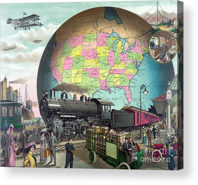 Science Acrylic Print featuring the photograph Transportation 1910 by Science Source