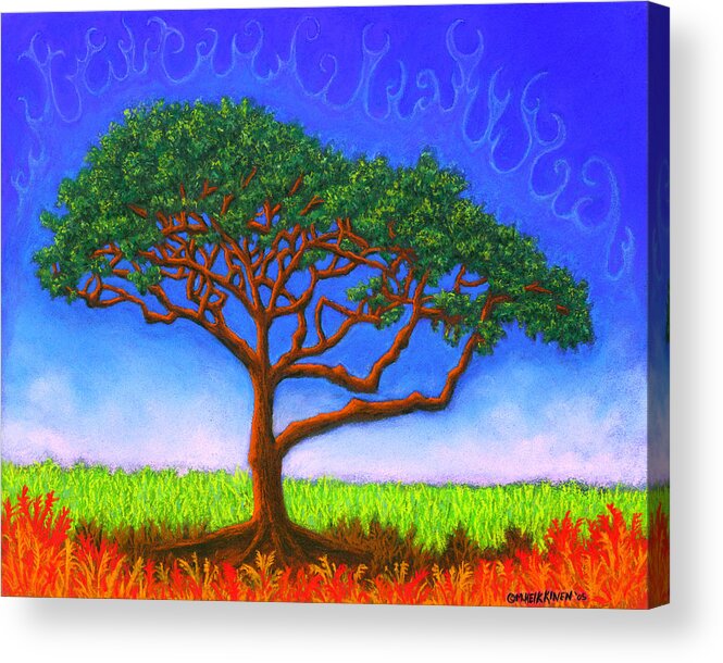 Tree Acrylic Print featuring the pastel Tree Of Life 01 by Michael Heikkinen