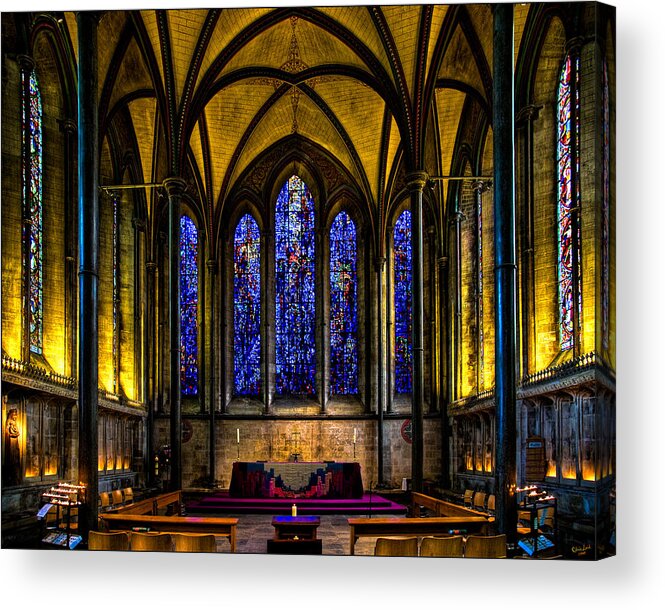 Trinity Acrylic Print featuring the photograph Trinity Chapel Salisbury Cathedral by Chris Lord