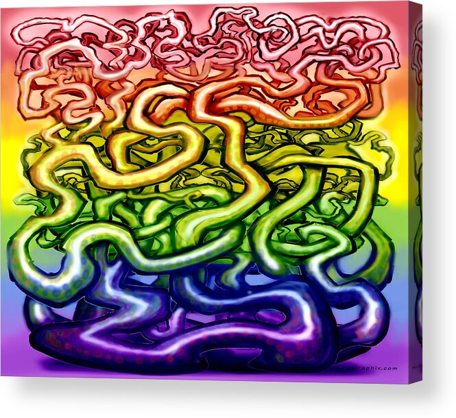 Vine Acrylic Print featuring the digital art Twisted Vines We Call Life LGBTQ by Kevin Middleton