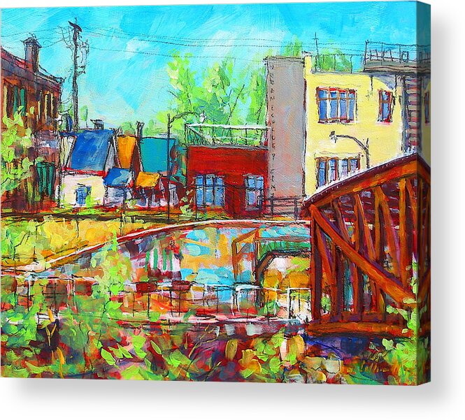 Urban Ecology Center Acrylic Print featuring the painting Urban Exposer by Les Leffingwell