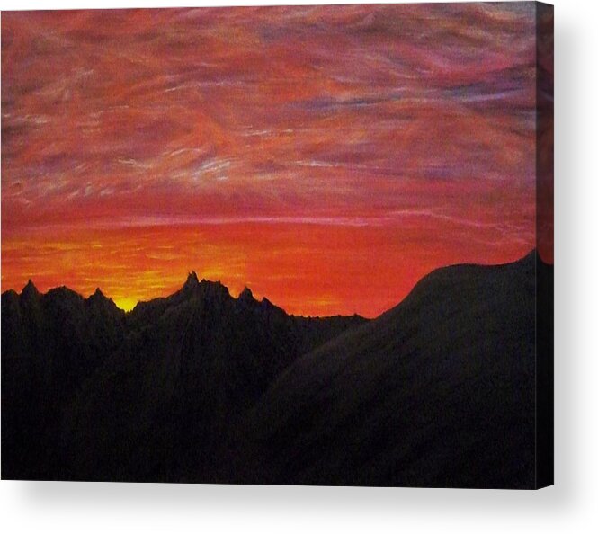 Sunset Acrylic Print featuring the painting Utah Sunset by Michael Cuozzo