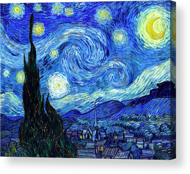 Van Gogh Acrylic Print featuring the painting Van Gogh Starry Night by Vincent Van Gogh