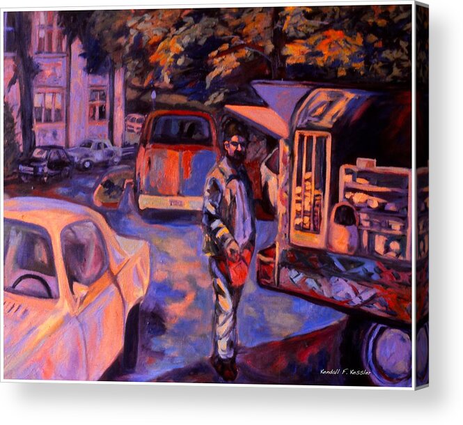 Vendor Acrylic Print featuring the painting Vendor by Kendall Kessler