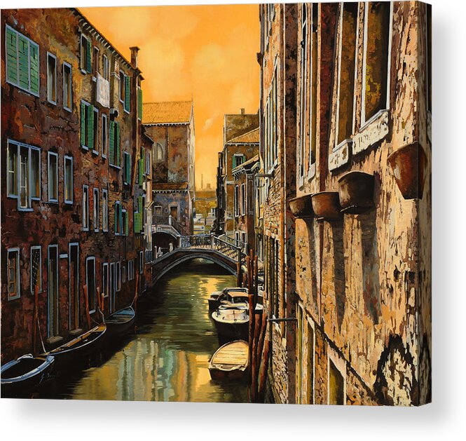 Venice Acrylic Print featuring the painting Venezia Al Tramonto by Guido Borelli