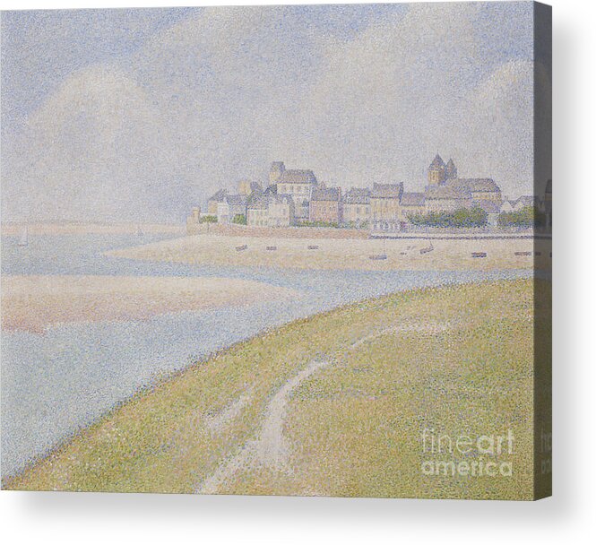 Seurat Acrylic Print featuring the painting View of Le Crotoy, from Upstream, 1889 by Georges Pierre Seurat