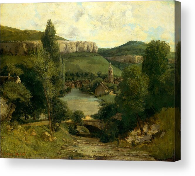 19th Century Art Acrylic Print featuring the painting View of Ornans, mid-1850s by Gustave Courbet