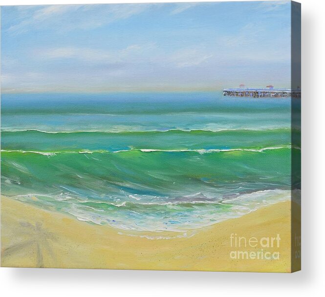 San Clemente Acrylic Print featuring the painting View to the Pier by Mary Scott