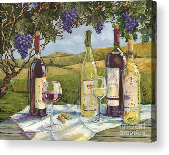 Cabernet Acrylic Print featuring the painting Vineyard Wine Tasting by Paul Brent