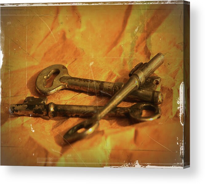 Vintage Acrylic Print featuring the photograph Vintage Skeleton Keys by Scott Cordell