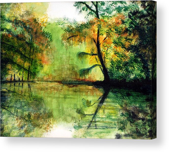 Waccamaw Acrylic Print featuring the painting Waccamaw River SC by Phil Burton