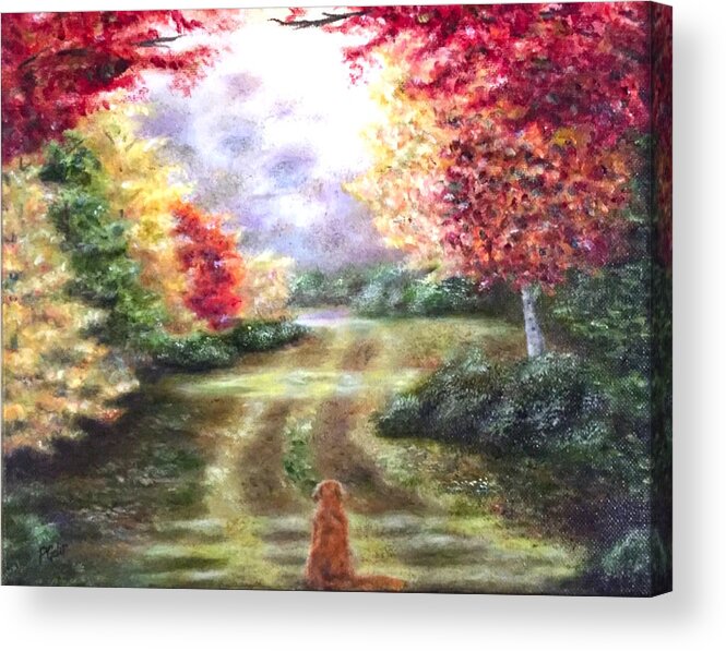 Autumn Canvas Print Acrylic Print featuring the painting Waiting by Dr Pat Gehr